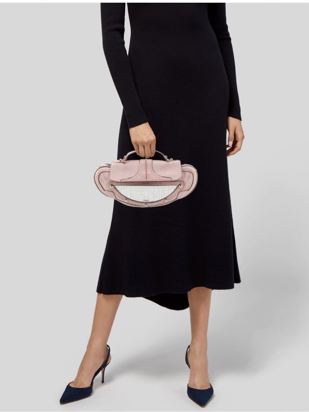 Fendi Pale Pink Mini Top-Handle vanity mirror  Bag